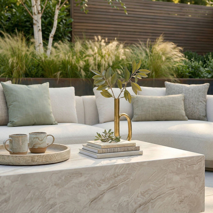 Outdoor Fabric Lyon Large U Shape Sofa Set - Pebble