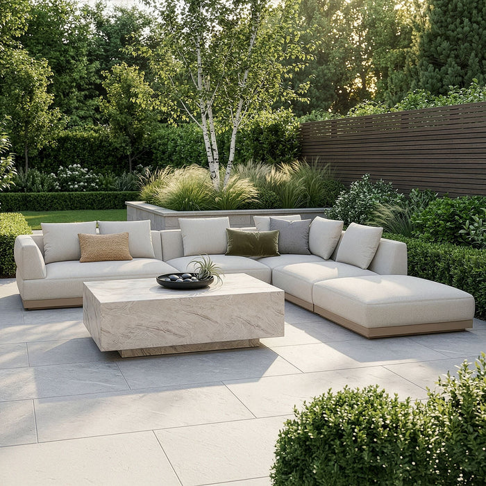 Outdoor Fabric Lyon Large Corner Sofa Set - Pebble