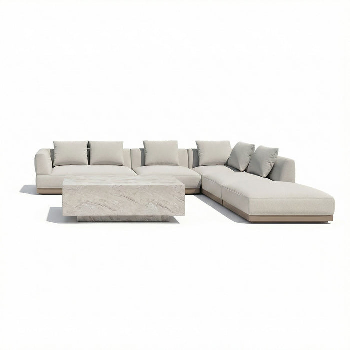Outdoor Fabric Lyon Large Corner Sofa Set - Pebble