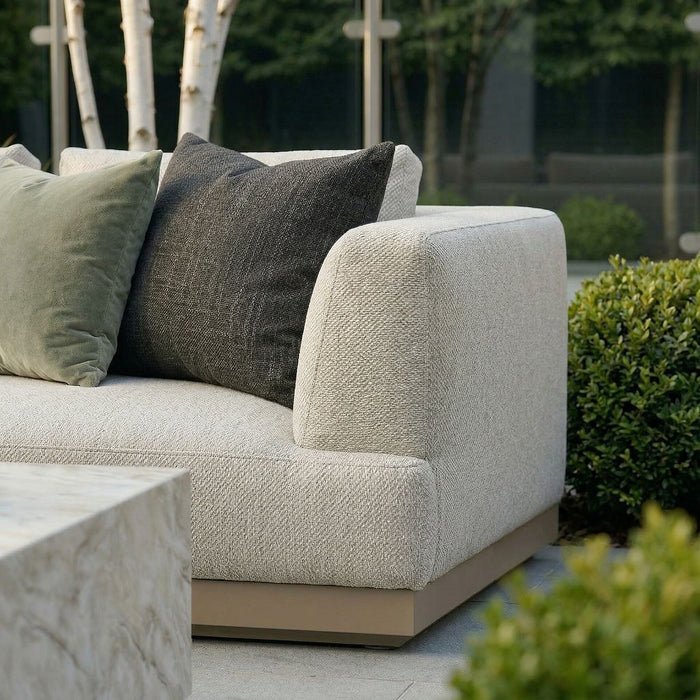 Outdoor Fabric Lyon Left-Handed Large Corner Sofa Set - Pebble