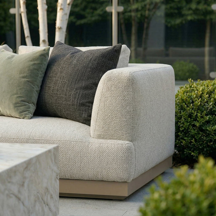 Outdoor Fabric Lyon Left-Handed Large Corner Sofa Set - Pebble