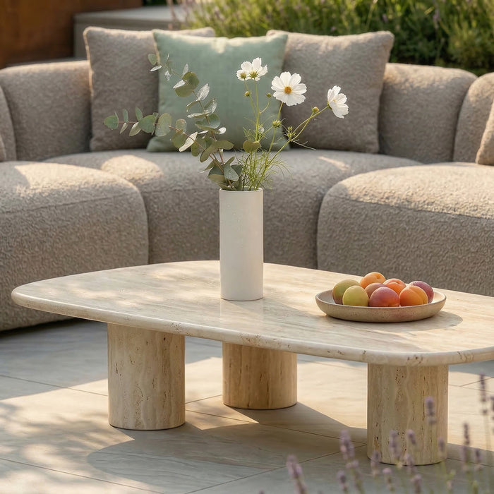 Outdoor Fabric Monte Carlo Small Corner Sofa Set - Greige Boucle
