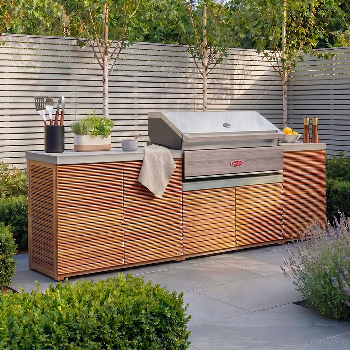 Bali Outdoor Kitchen Storage Units with Beefeater 1500 Series BBQ - Medium Configuration