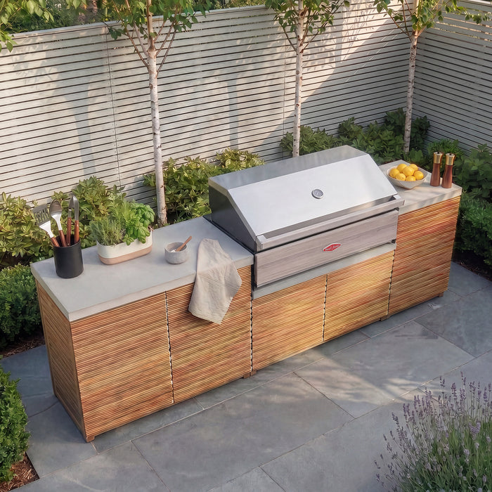 Bali Outdoor Kitchen Storage Units with Beefeater 1500 Series BBQ - Medium Configuration