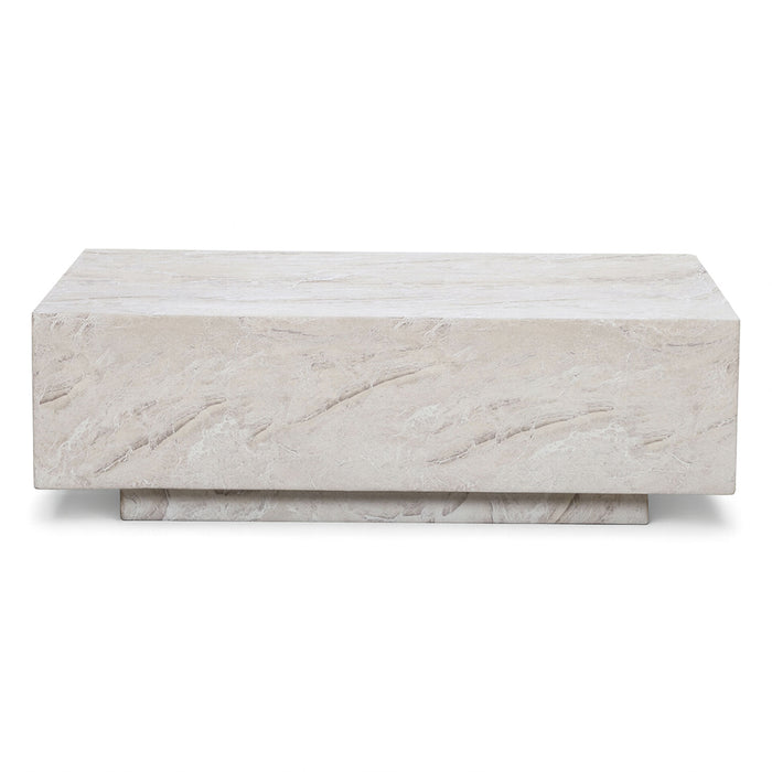 Outdoor Fabric Cannes Small Corner Sofa Set with Rectangular Marble Effect Coffee Table - Pebble