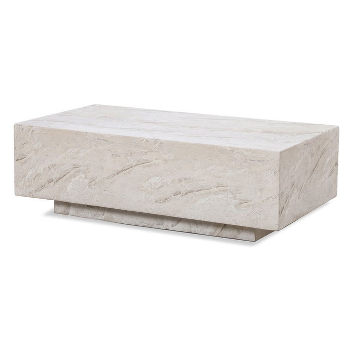 Outdoor Fabric Cannes Small Corner Sofa Set with Rectangular Marble Effect Coffee Table - Pebble