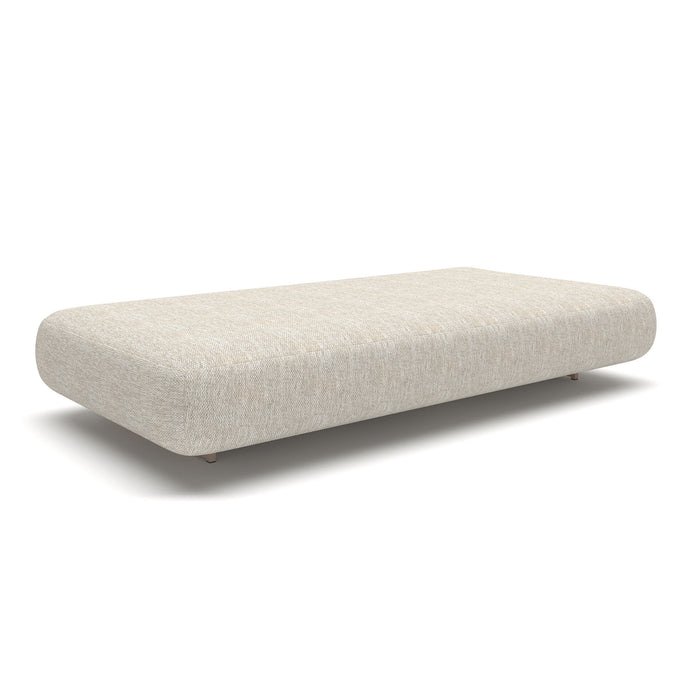 Outdoor Fabric Cannes Small Corner Sofa Set with Rectangular Marble Effect Coffee Table - Pebble