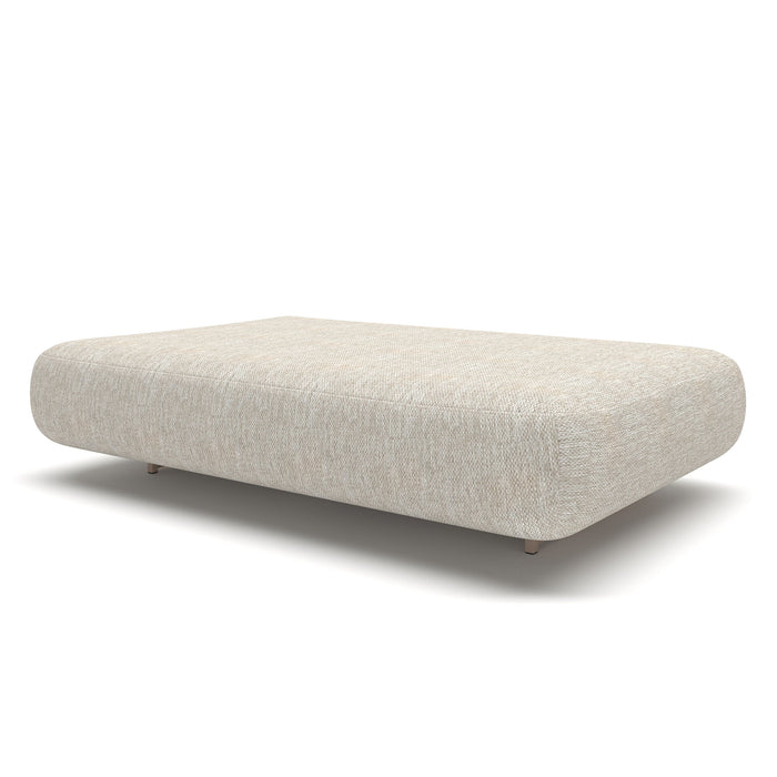 Outdoor Fabric Cannes Large Corner Sofa Set with Rectangular Marble Effect Coffee Table - Pebble
