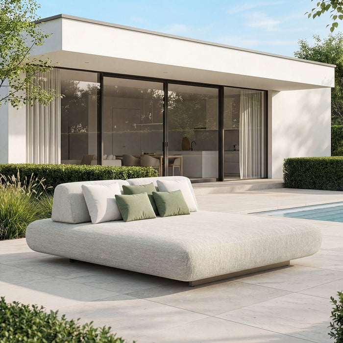 Outdoor Fabric Cannes Daybed - Pebble