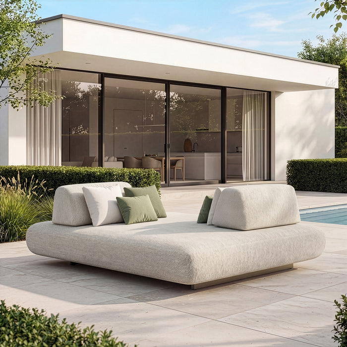 Outdoor Fabric Cannes Daybed - Pebble