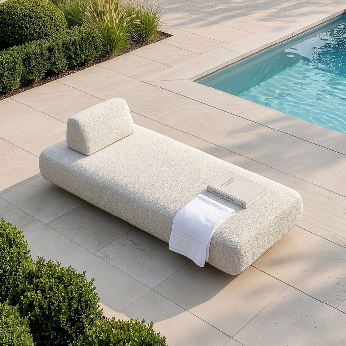 Outdoor Fabric Cannes Sunlounger - Pebble