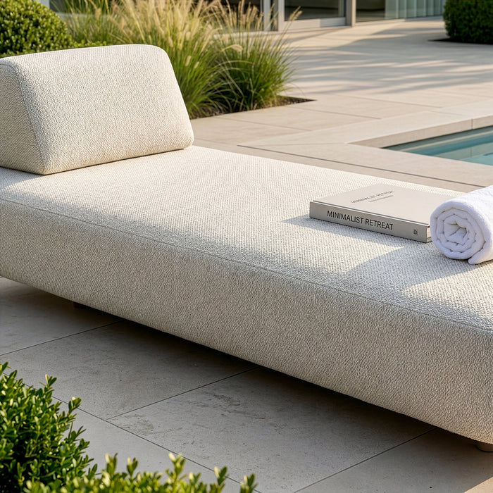 Outdoor Fabric Cannes Sunlounger - Pebble