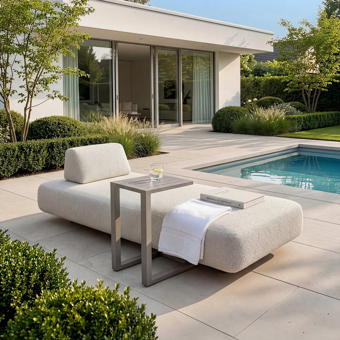 Outdoor Fabric Cannes Sunlounger - Pebble