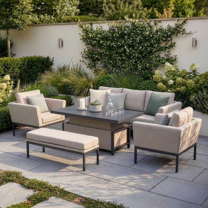 Outdoor Fabric Pulse 3 Seat Sofa Set with Rising Table