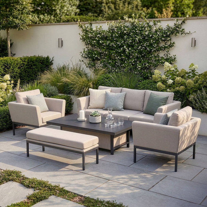 Outdoor Fabric Pulse 3 Seat Sofa Set with Rising Table
