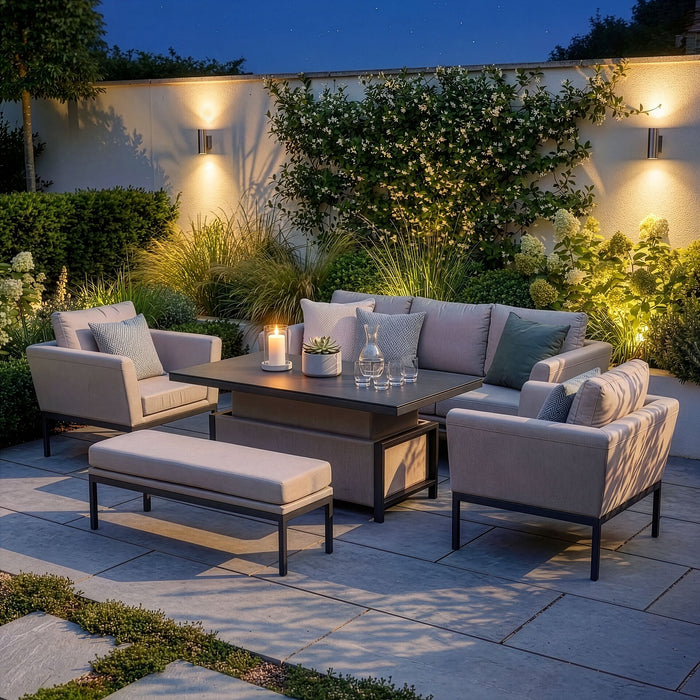 Outdoor Fabric Pulse 3 Seat Sofa Set with Rising Table