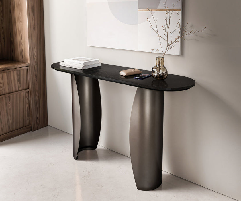 Console Table Solena 135x40cm Marble Black Metal Black