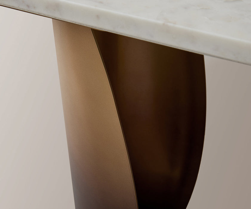 Console Table Solena 135x40cm Marble White Metal Gold