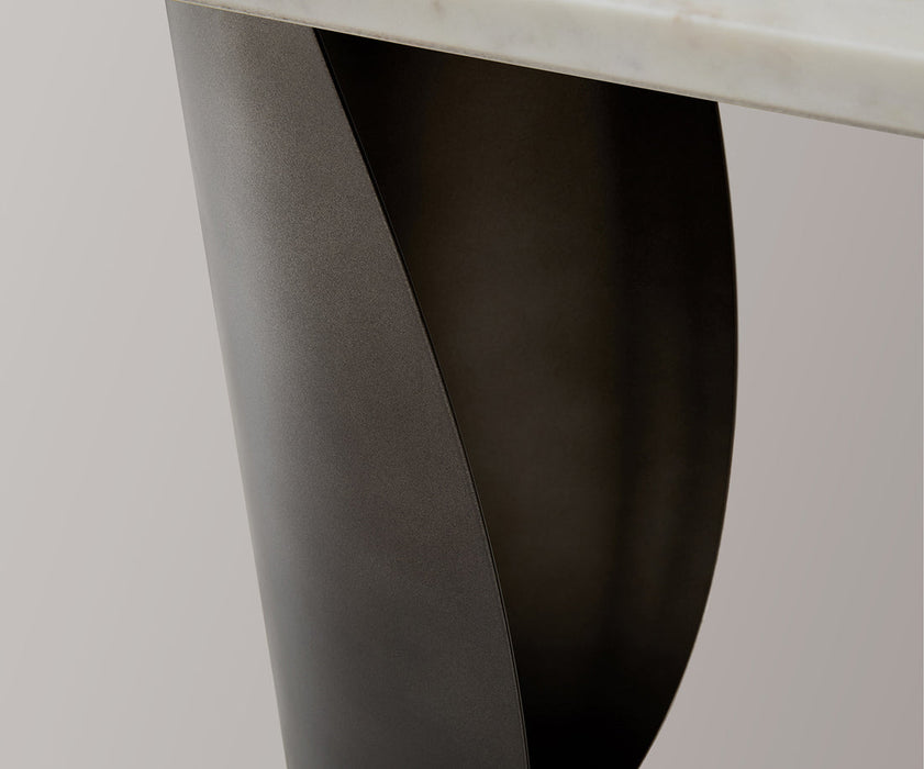 Console Table Solena 135x40cm Marble White Metal Black
