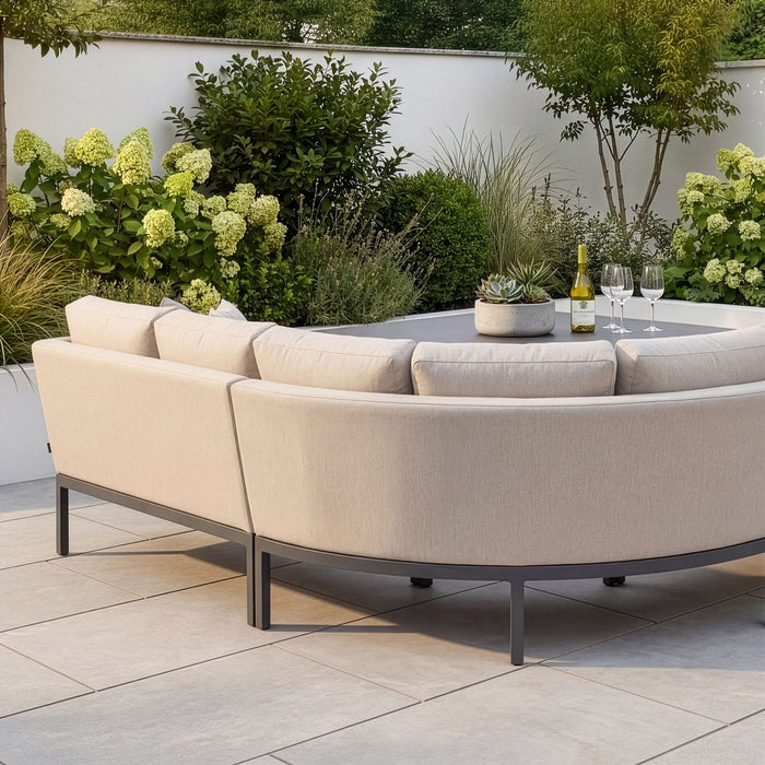 Outdoor Fabric Pulse Deluxe Square Corner Dining Set with Rising Table