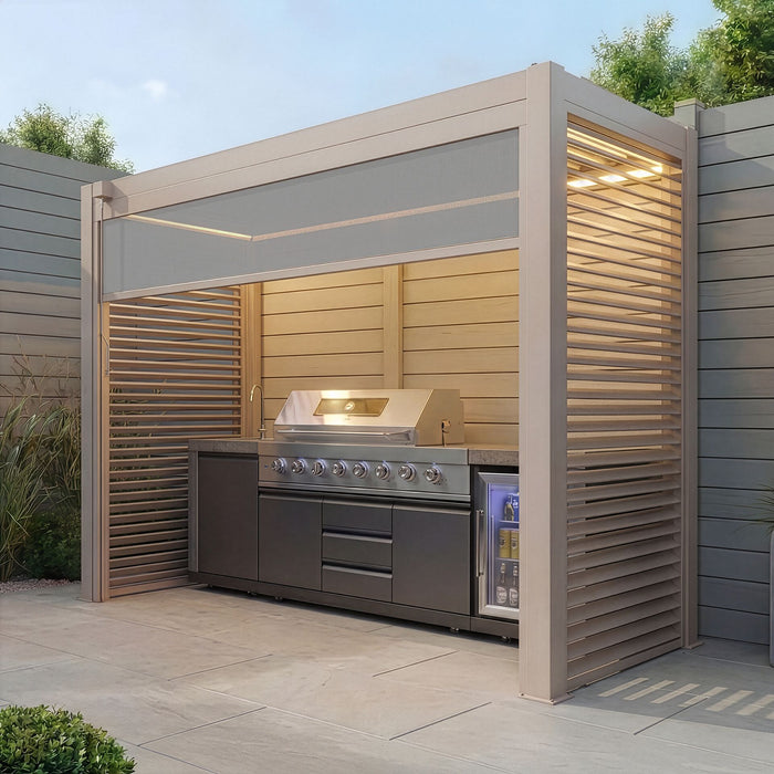 Como Free Standing BBQ Shelter with LED Lights