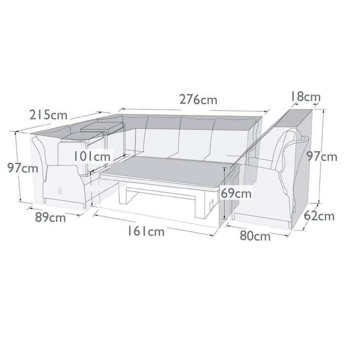 Cotswold Reclining Corner Dining Set - Garden Furniture Cover