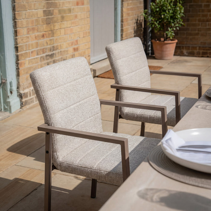 Outdoor Fabric Ibiza 8-12 Seat Maxim Extending Dining Set - Latte