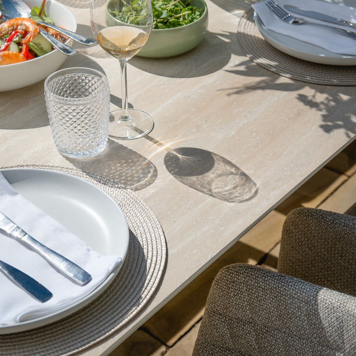 Outdoor Fabric Ibiza 8-12 Seat Maxim Extending Dining Set - Latte