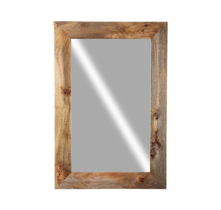 Light Mango Wood 60cm Medium Mirror - In Stock