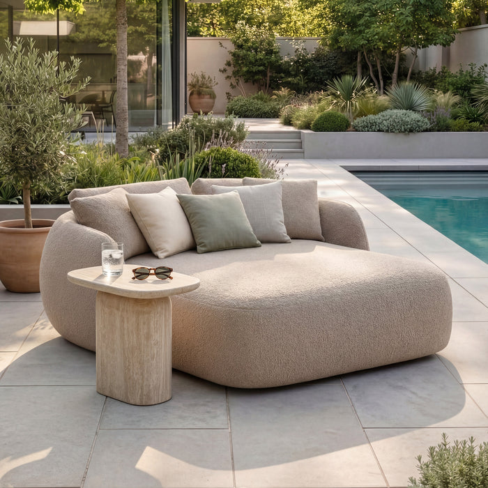 Outdoor Fabric Monte Carlo Daybed - Greige Boucle