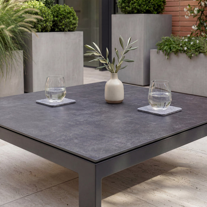 Ibiza Aluminium Square Coffee Table - Grey