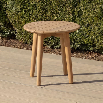 Porto Acacia Wood Round Side Table