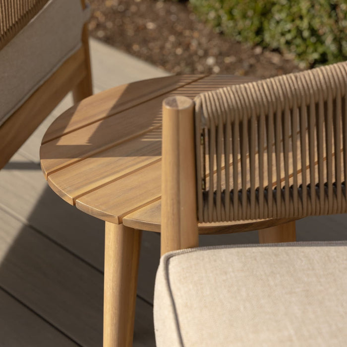 Porto Acacia Wood Round Side Table