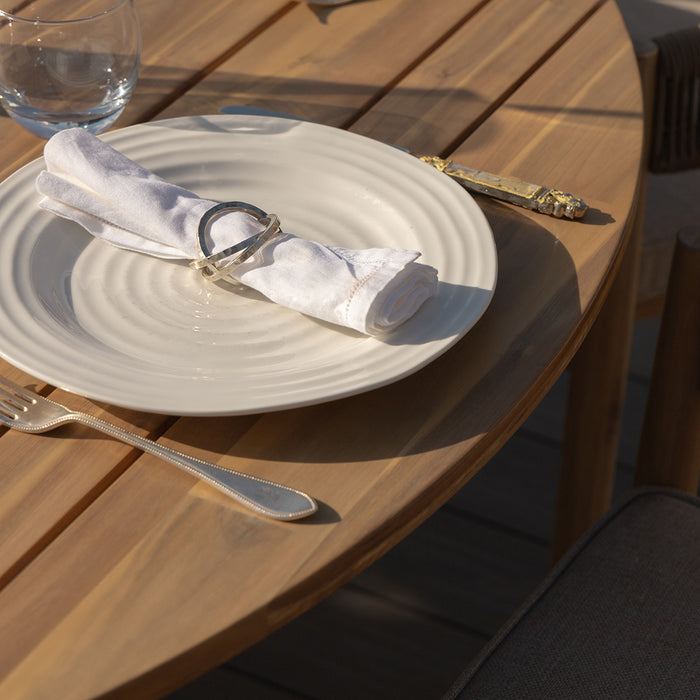 Porto Acacia Wood 4-6 Seat Round Dining Table