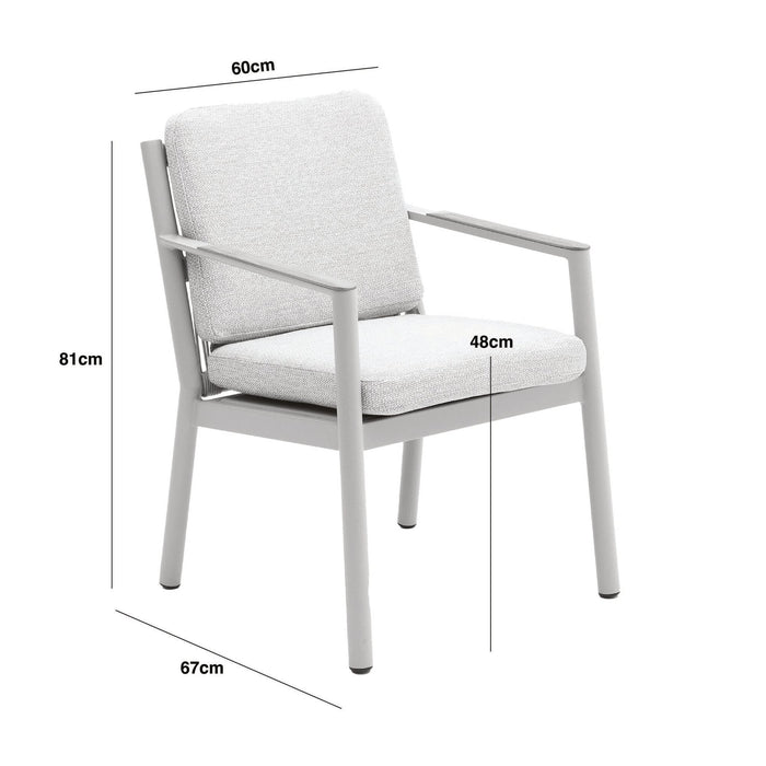 Sicily Rope Weave 6 Seat Rectangular Dining Set - Latte
