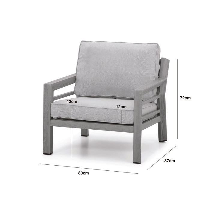 New York Wood Effect Aluminium Armchair - Almond