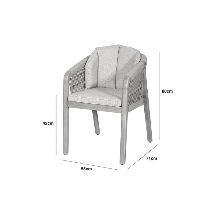 Martinique Rope Weave Pair of Dining Chairs