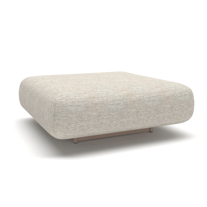 Outdoor Fabric Cannes Large Corner Sofa Set with Round Marble Effect Coffee Table - Pebble