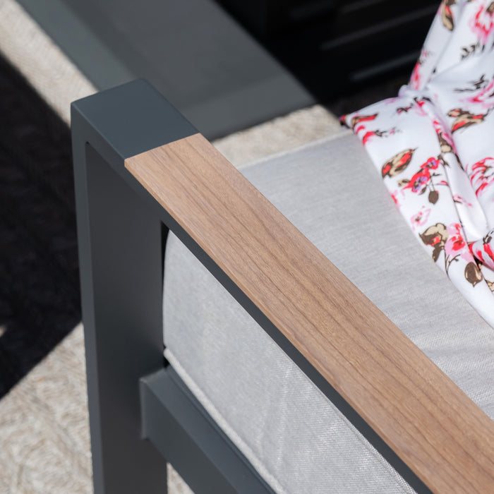 Vancouver 2 Seat Aluminium Sofa - Dove Grey