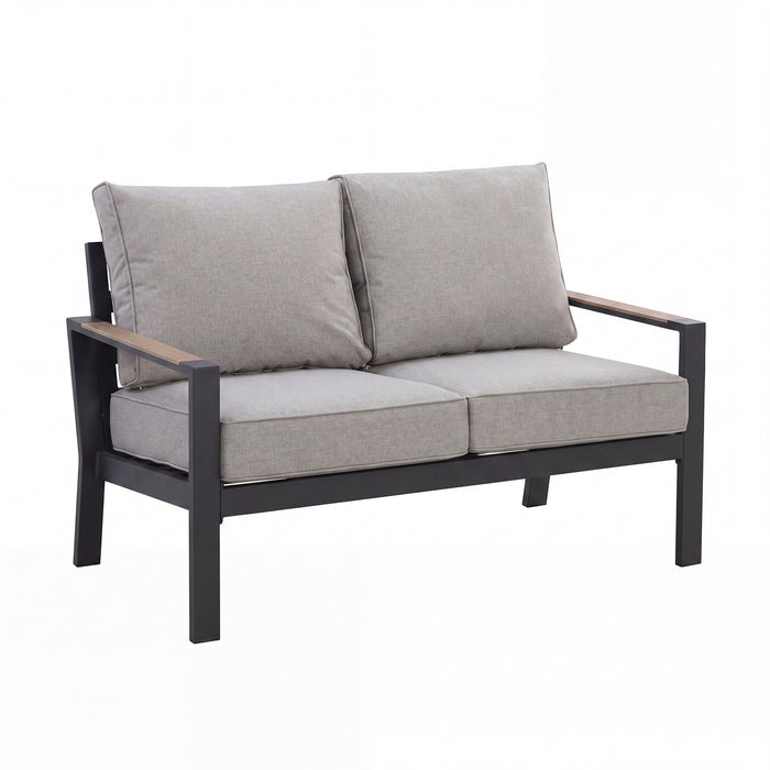 Vancouver 2 Seat Aluminium Sofa - Dove Grey