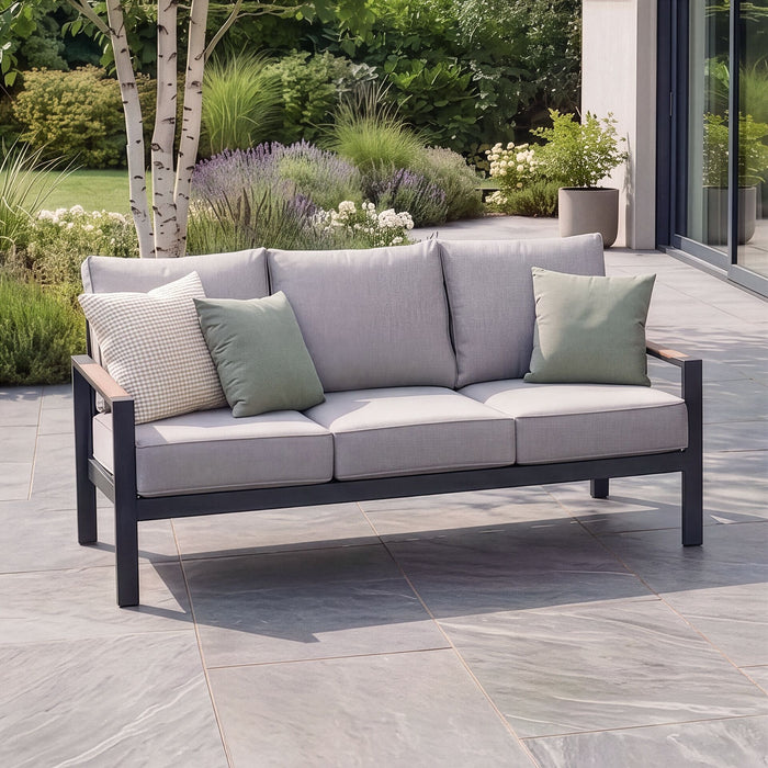 Vancouver 3 Seat Aluminium Sofa - Dove Grey