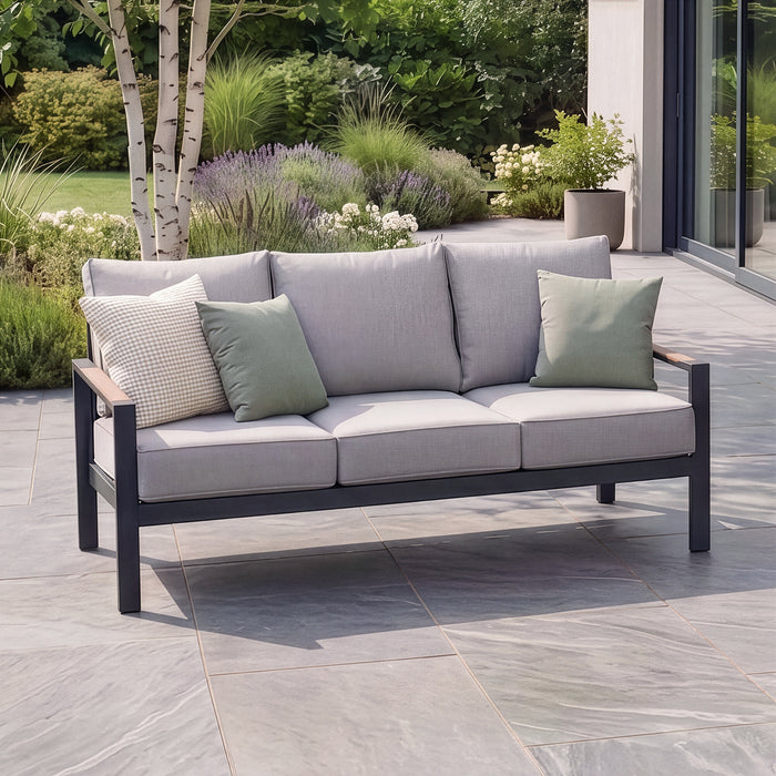 Vancouver 3 Seat Aluminium Sofa - Dove Grey
