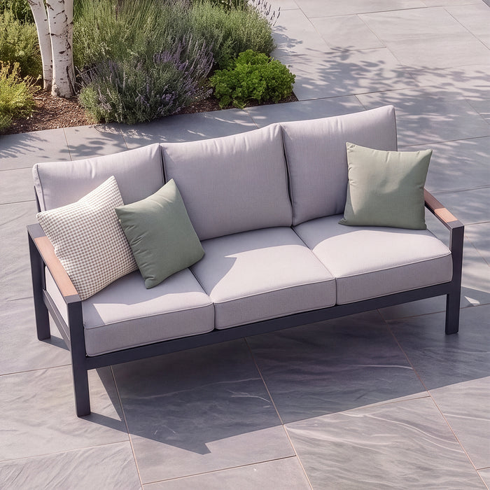 Vancouver 3 Seat Aluminium Sofa - Dove Grey