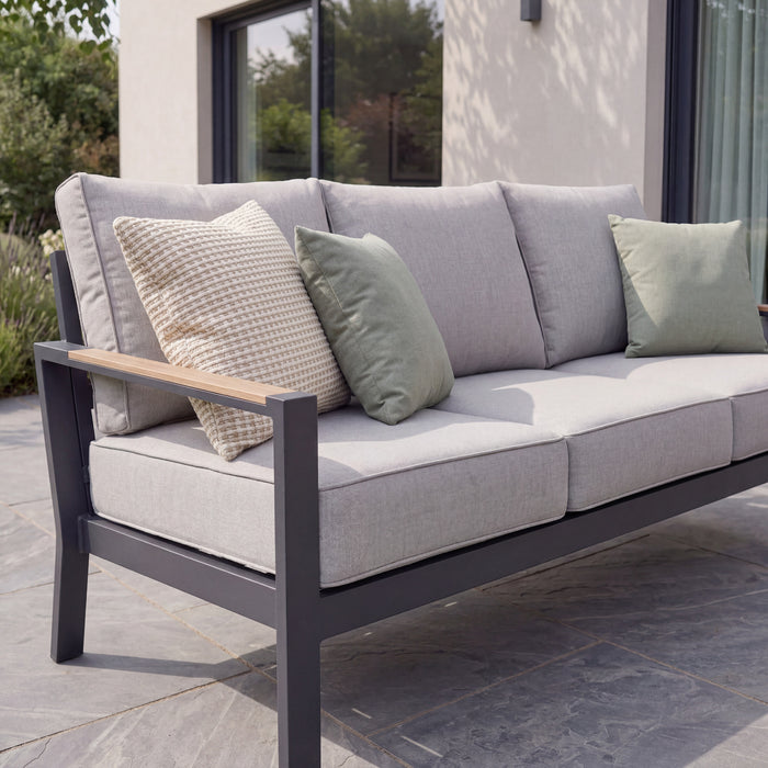Vancouver 3 Seat Aluminium Sofa - Dove Grey