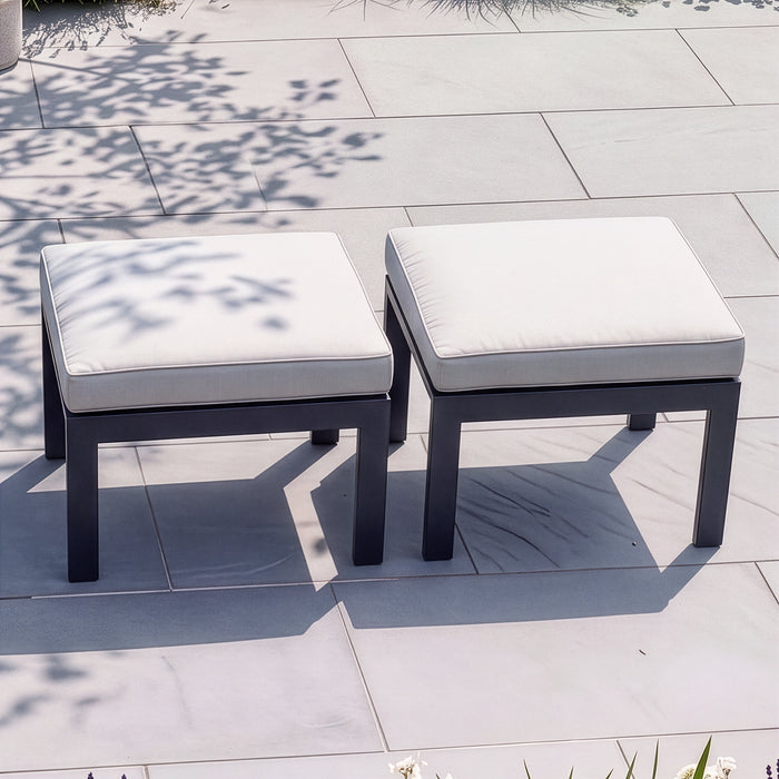Vancouver Pair of Aluminium Footstools - Dove Grey