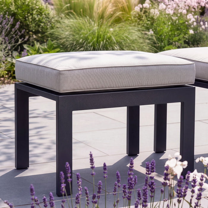 Vancouver Pair of Aluminium Footstools - Dove Grey