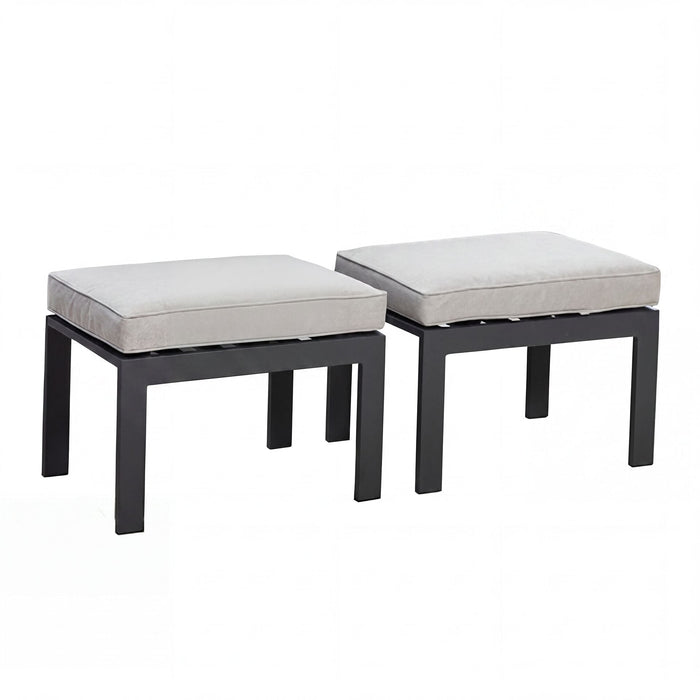 Vancouver Pair of Aluminium Footstools - Dove Grey