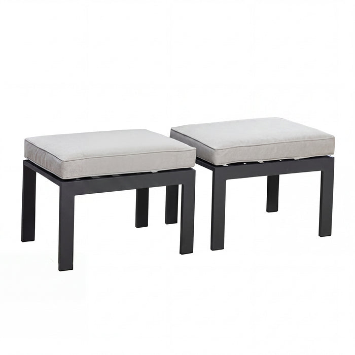 Vancouver Pair of Aluminium Footstools - Dove Grey