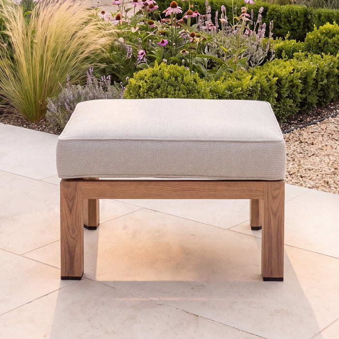 New York Aluminium Garden Footstool - Wood Effect