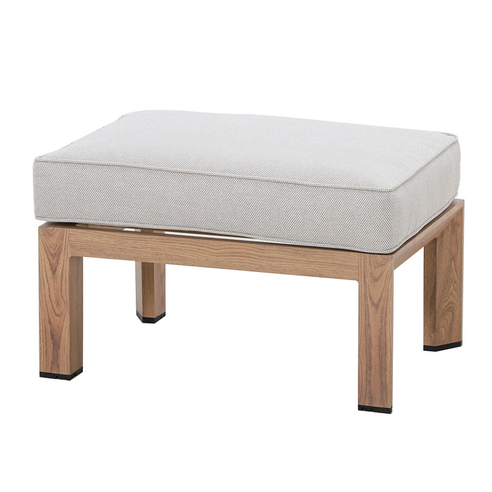 New York Aluminium Garden Footstool - Wood Effect